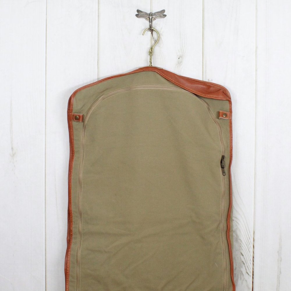 LL BEAN Brown Canvas Garment Travel Bag - Picture 5 of 12